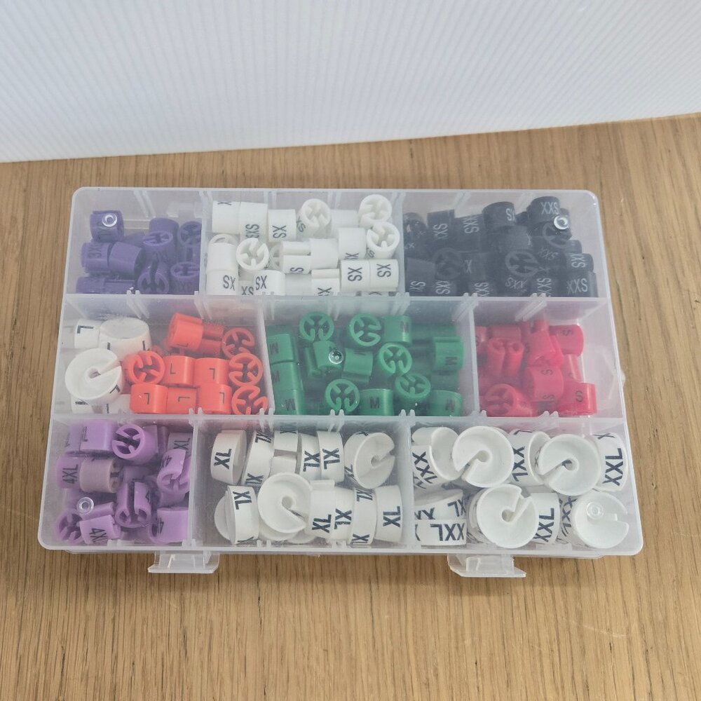 Hanger Sizers: Garment Markers, Clip On, Plastic XXS - 4XL